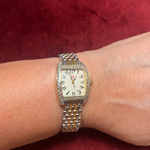 Michele Elegant Silver and Gold Women's Watch - Picture 4 of 8